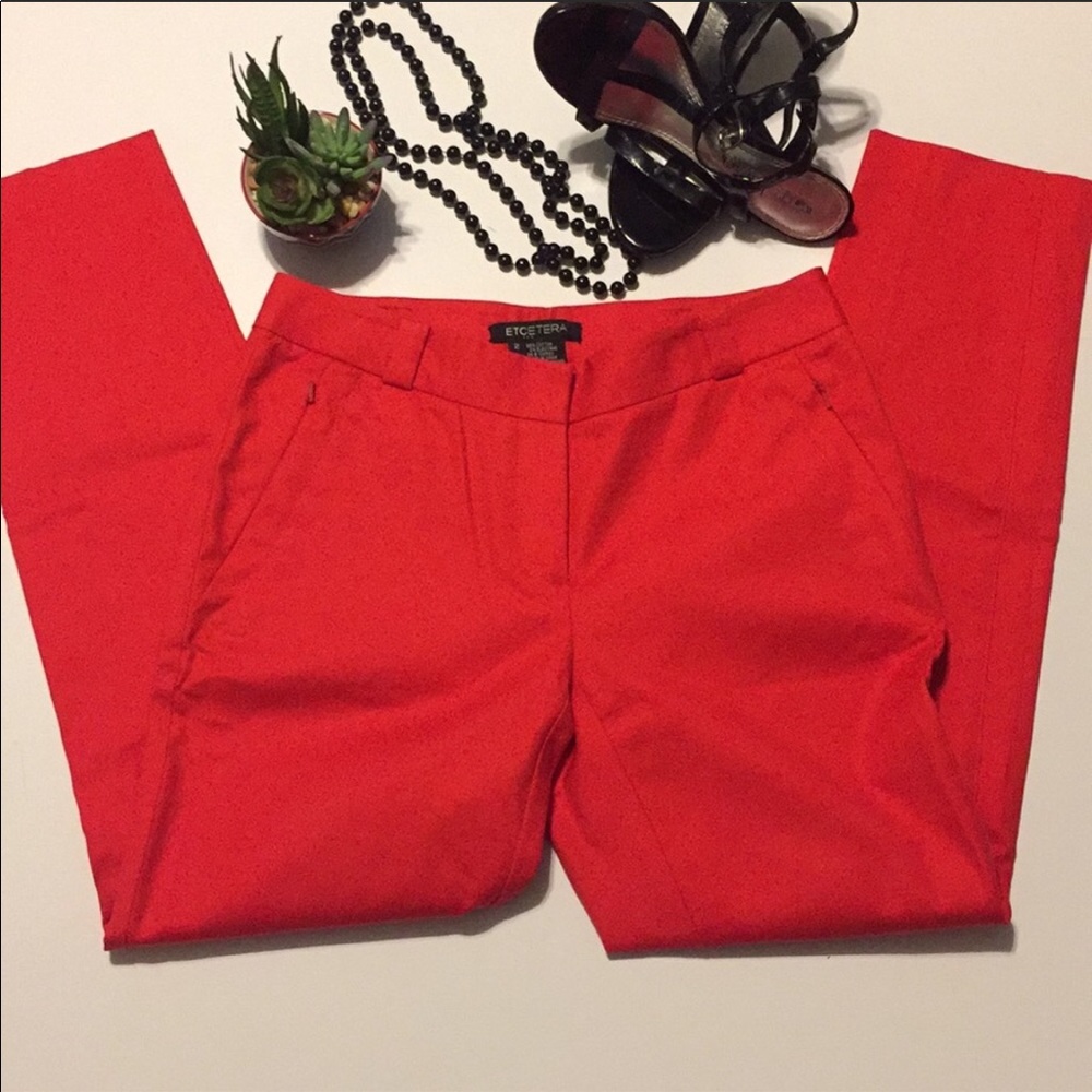 Etcetera red skinny pants sz2